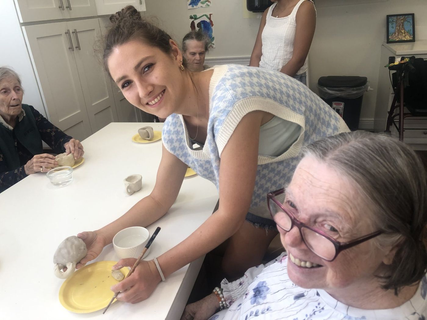 Volunteers and residents, side by side
